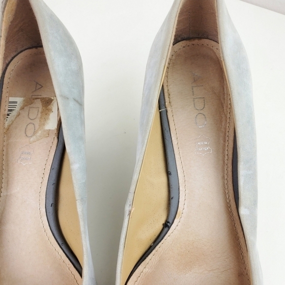 ALDO women pumps short heel leather suede size 39 or 8.5 gray color - Picture 7 of 15